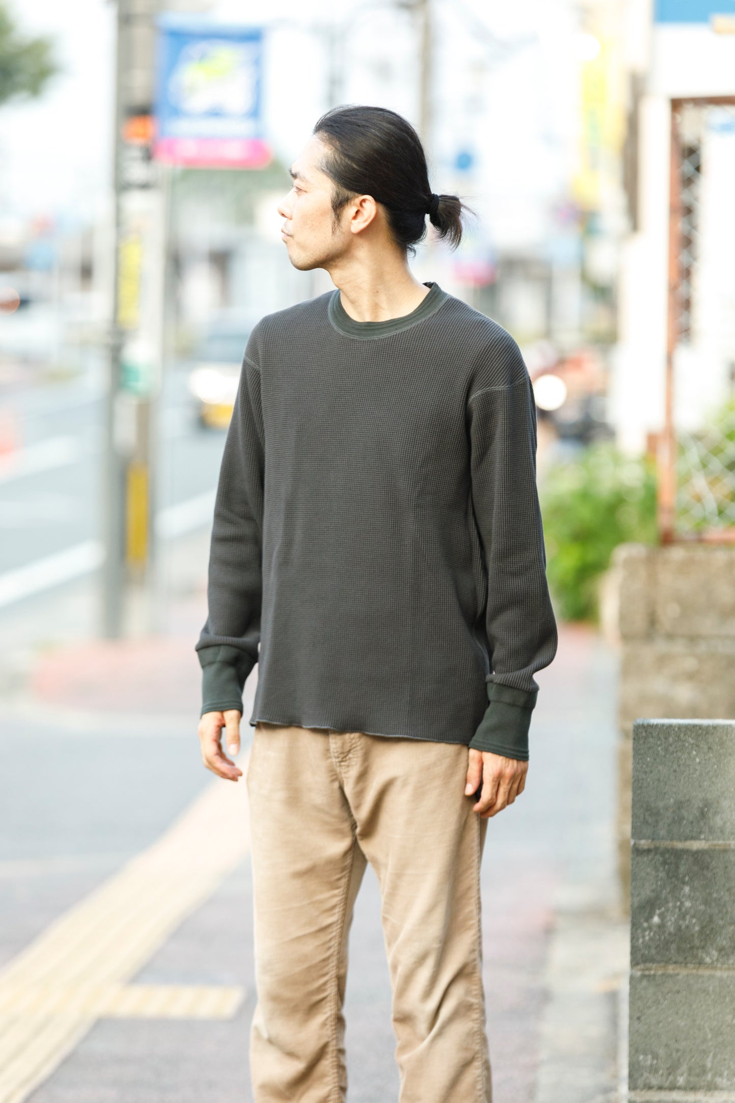 WONDER ROOM WWA-001 "WAFFLE" l/s waffle thermal tee - V gray
