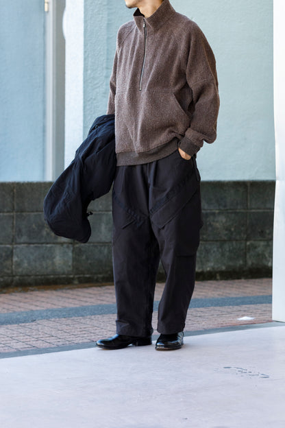 山内 25236 / アルパカボア・ジッププルオーバー - charcoal gray