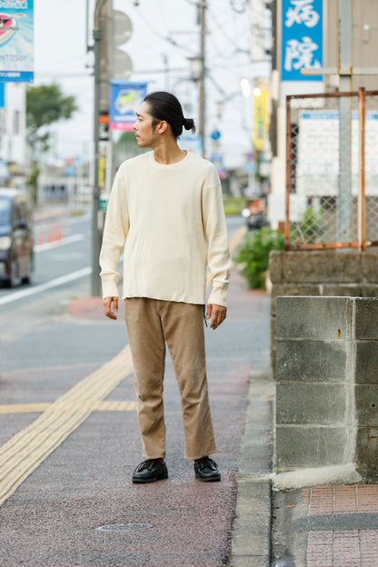 WONDER ROOM WWA-001 "WAFFLE" l/s waffle thermal tee - Ivory