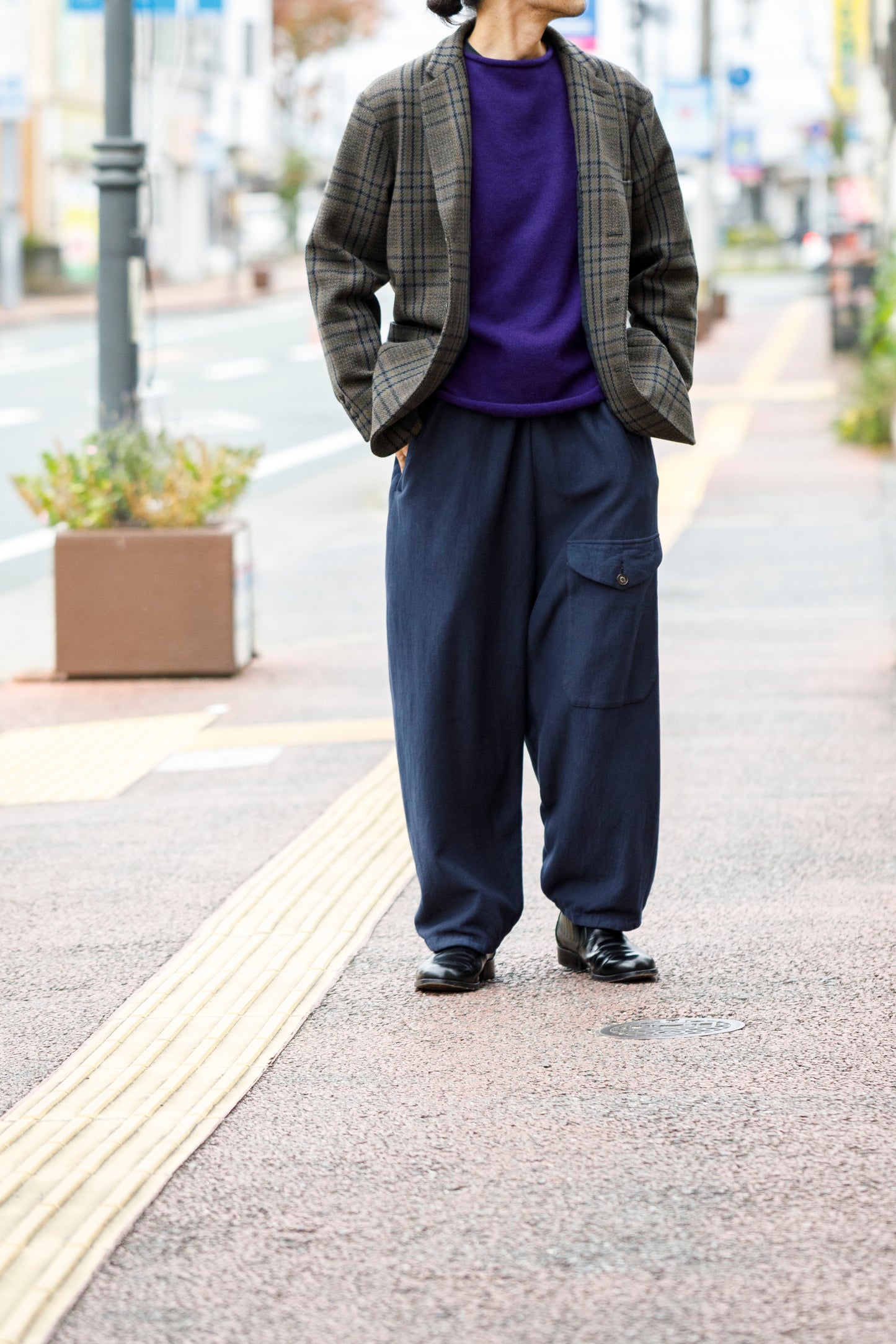 NULABEL / 522-706 GARMENT DYED SWEAT TROUSERS - Midnight