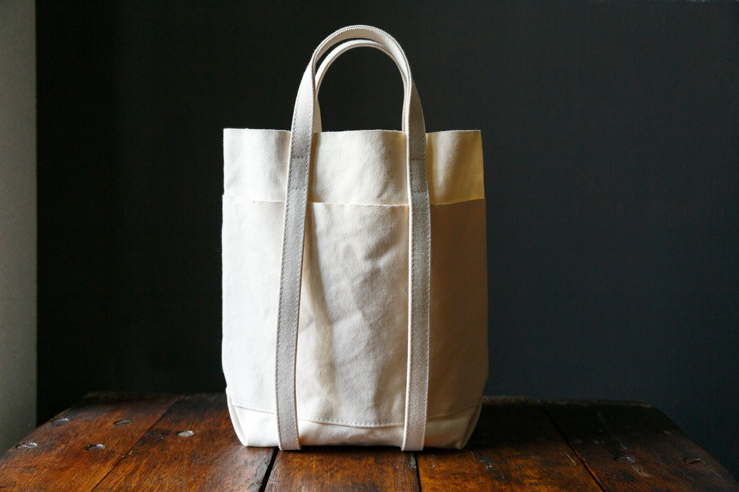 AMIACALVA A127 WASHED CANVAS 4POCKETS TOTE(TS) - White