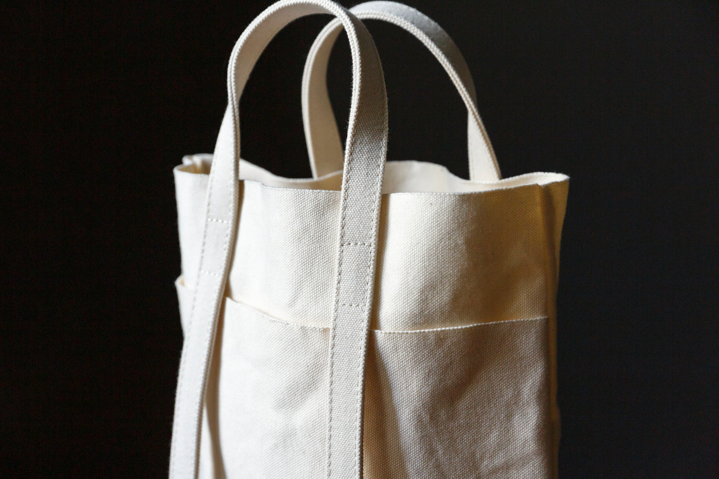 AMIACALVA A127 WASHED CANVAS 4POCKETS TOTE(TS) - White