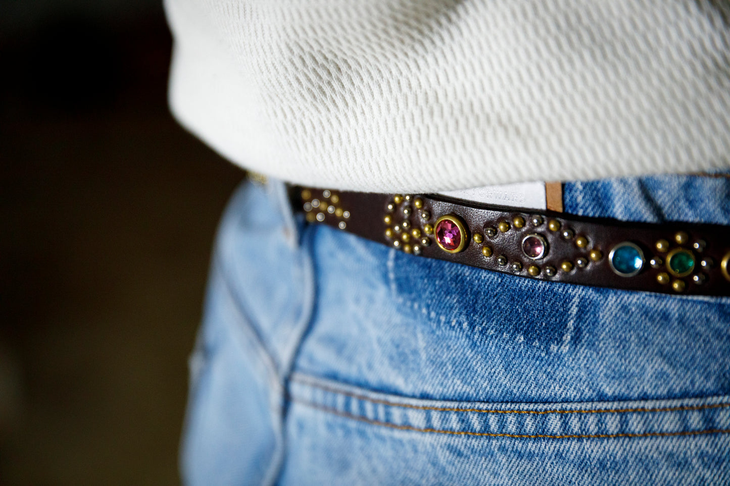 GOODKARMA DEVELOPMENT Narrow Studs Belt "ASHBURY"  ブラウン サイズ4(36インチ)