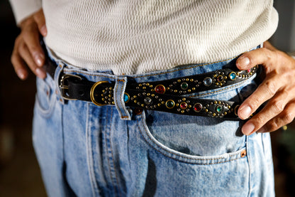 GOODKARMA DEVELOPMENT Narrow Studs Belt "ASHBURY"  ブラック サイズ2(32インチ)