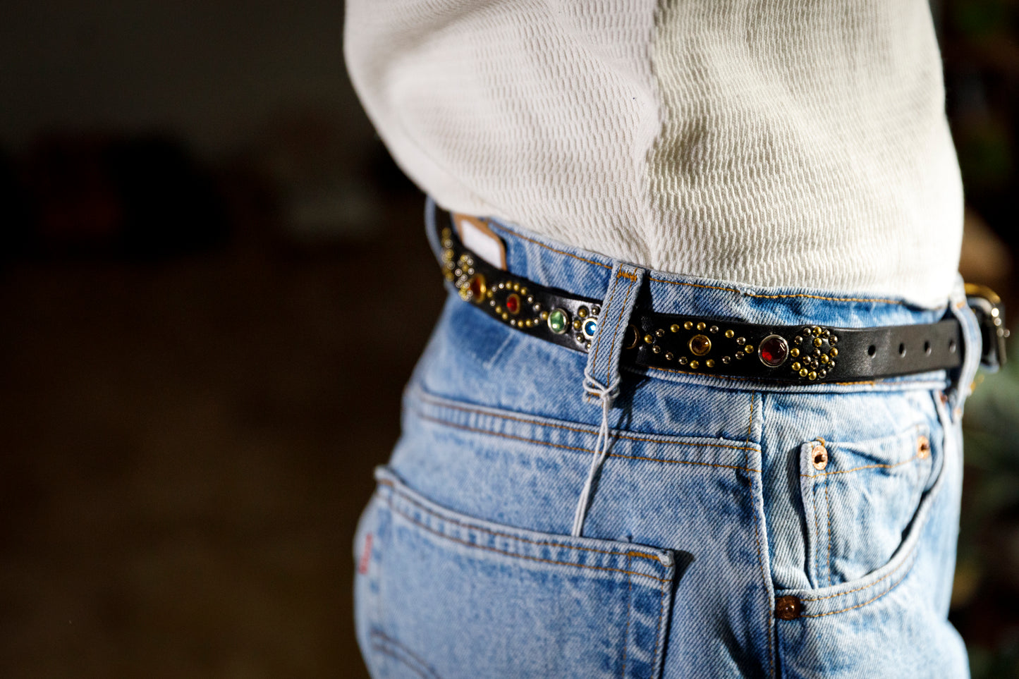 GOODKARMA DEVELOPMENT Narrow Studs Belt "ASHBURY"  ブラック サイズ2(32インチ)