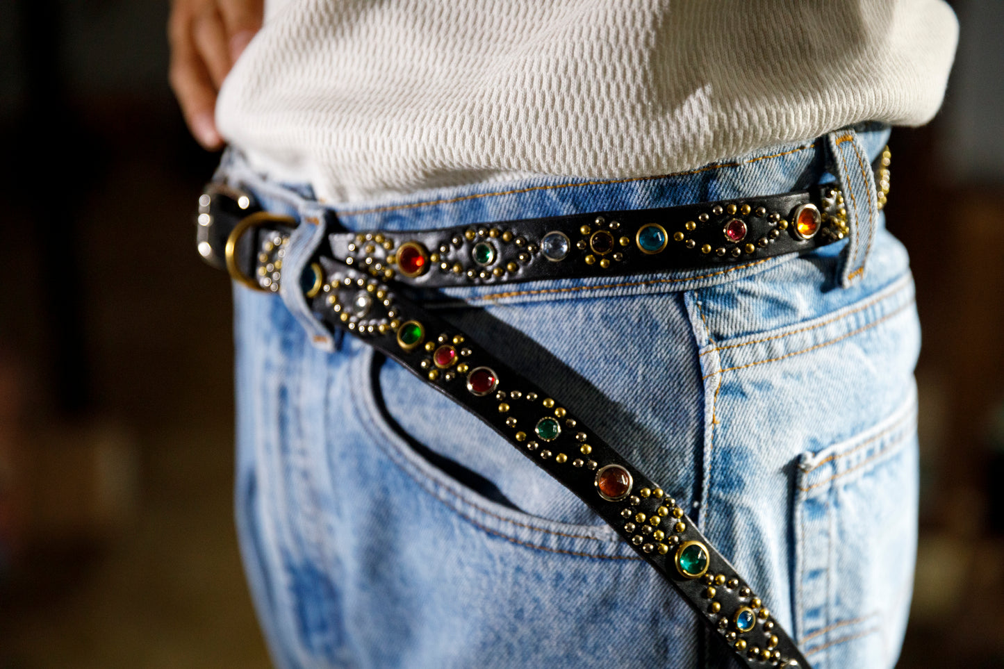 GOODKARMA DEVELOPMENT Narrow Studs Belt "ASHBURY"  ブラック サイズ2(32インチ)