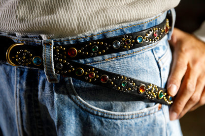 GOODKARMA DEVELOPMENT Narrow Studs Belt "ASHBURY"  ブラック サイズ2(32インチ)