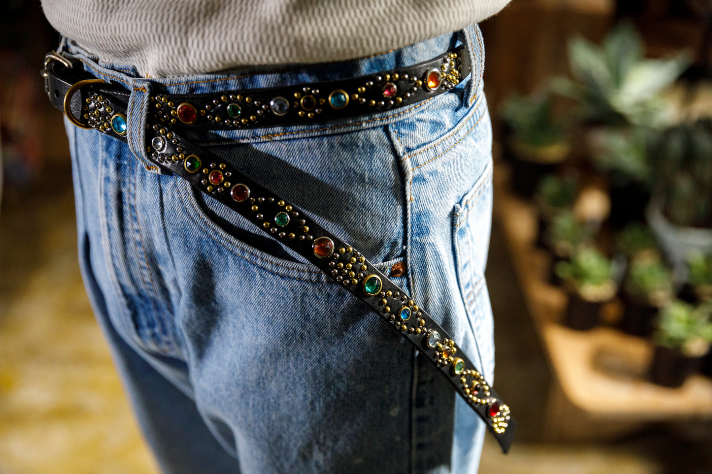 GOODKARMA DEVELOPMENT Narrow Studs Belt "ASHBURY"  ブラック サイズ2(32インチ)