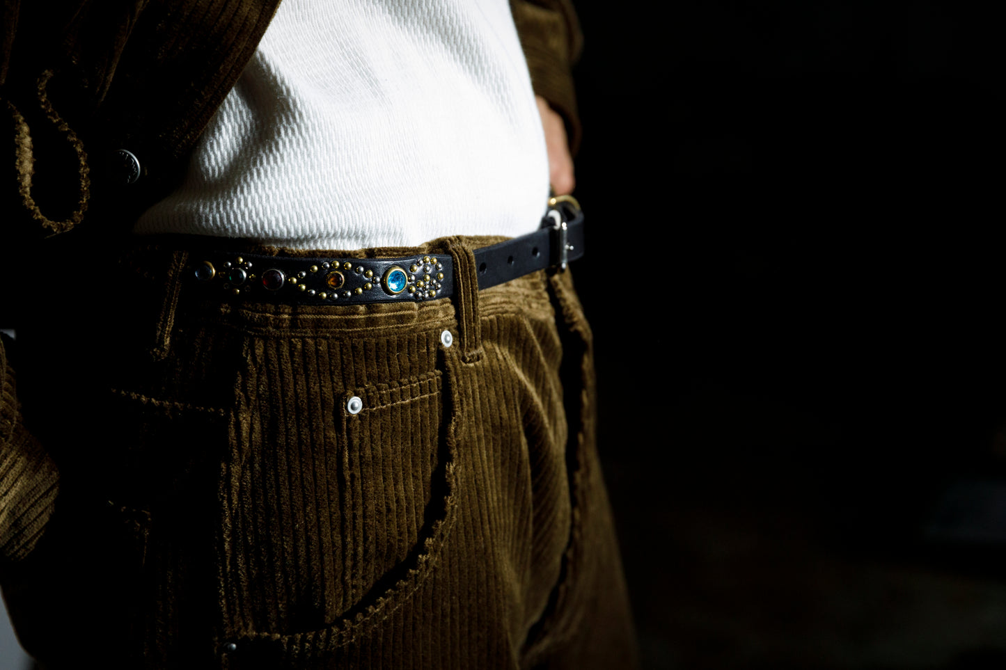 GOODKARMA DEVELOPMENT Narrow Studs Belt "ASHBURY"  ブラック サイズ4(36インチ) Type A
