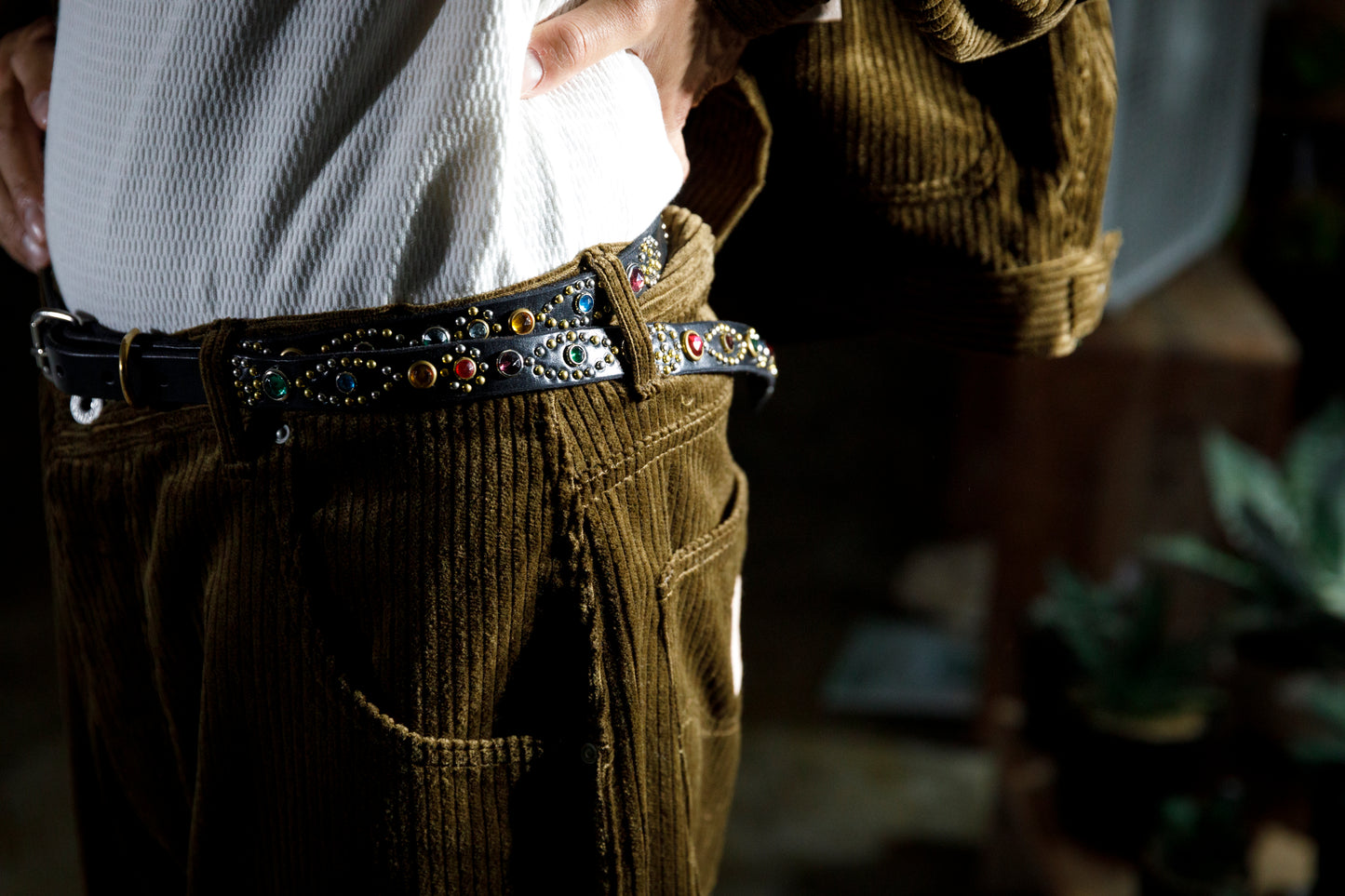 GOODKARMA DEVELOPMENT Narrow Studs Belt "ASHBURY"  ブラック サイズ4(36インチ) Type A